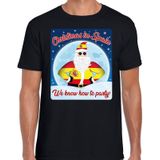 Fout Spanje Kerst t-shirt / shirt - Christmas in Spain we know how to party - zwart voor heren - kerstkleding / kerst outfit