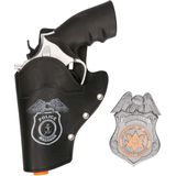 Party Explosion Verkleed speelgoed wapens pistool/holster - kunststof - Politie thema