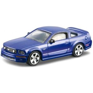 Modelauto Ford Mustang GT blauw 10 cm schaal 1:43 - speelgoed auto schaalmodel