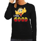 Funny emoticon sweater I feel good zwart voor dames - Fun / cadeau trui