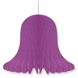 4x Violet paars decoratie klokken/kerstklokken lampionnen 20 cm - feestversiering/kerstversiering