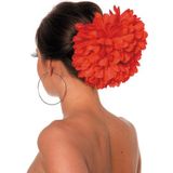 FunnyFashion Verkleedhaardecoratie Bloem - rood - flamenco - Spaans - klem