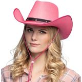 Boland Carnaval verkleed Cowboy hoed Billy Boy - roze - volwassenen - Western thema