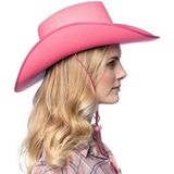 Boland Carnaval verkleed Cowboy hoed Billy Boy - roze - volwassenen - Western thema