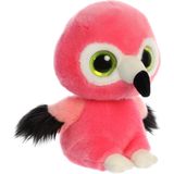 Pluche knuffel flamingo 20 cm met A5-size Happy Birthday wenskaart - Verjaardag cadeau setje - Een knuffel sturen