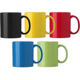 Bellatio Design Koffie mokken/bekers Nantes - 10x - keramiek - multi kleuren - 300 ml