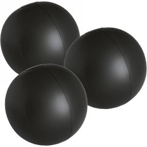 6x stuks opblaasbare zwembad strandballen plastic zwart 28 cm - Strand buiten zwembad speelgoed