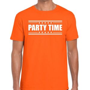 Party time t-shirt oranje heren