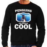 Dieren pinguins sweater zwart heren - penguins are serious cool trui - cadeau sweater pinguin/ pinguins liefhebber