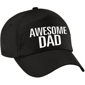 Awesome dad pet / cap zwart voor heren - Vaderdag - baseball cap - cadeau petten / caps voor vader / papa