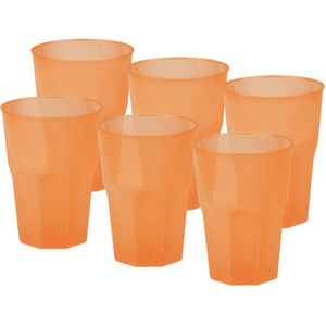 Santex drinkglazen frosted - oranje - 36x - 420 ml - onbreekbaar kunststof - Cocktailglazen