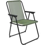 Home Deco Factory camping/strand stoel - aluminium - inklapbaar - groen - L45 x B54 x H84 cm - klapstoelen