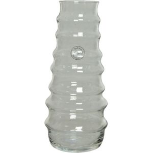 Handgemaakte Moderne Bloemenvaas van Glas 13 X 30 cm - Ribbels