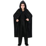 Halloween Dracula cape - voor kinderen - fluweel - zwart - L120 cm