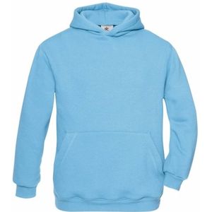 Lichtblauwe katoenmix sweater met capuchon voor jongens