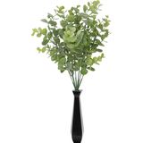 DK Design Kunstbloem Eucalyptus tak - 2x - 33 cm - groen - bundel/bosje - Kunst zijdebloemen