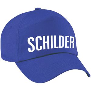 Schilder verkleed pet blauw voor dames en heren - schilder baseball cap - carnaval verkleedaccessoire / beroepen caps