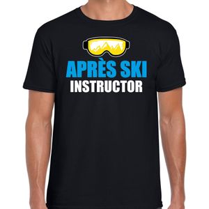 Apres ski t-shirt Apres ski instructor zwart  heren - Wintersport shirt - Foute apres ski outfit/ kleding/ verkleedkleding