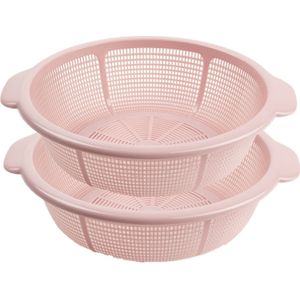 PlasticForte set van 2x stuks kunststof keuken vergieten van 31 x 9.5 cm in de kleur roze -â keuken accessoires