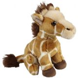 Pluche gevlekte giraffe knuffel 18 cm - Giraffen safaridieren knuffels - Speelgoed knuffeldieren/knuffelbeest voor kinderen