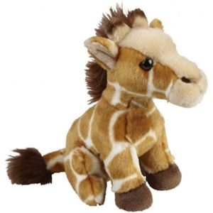 Pluche gevlekte giraffe knuffel 18 cm - Giraffen safaridieren knuffels - Speelgoed knuffeldieren/knuffelbeest voor kinderen