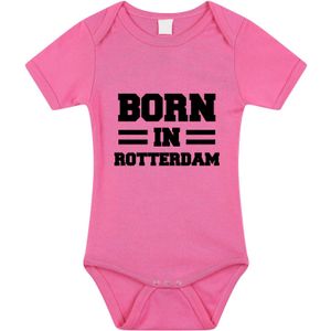 Born in Rotterdam tekst baby rompertje roze meisjes - Kraamcadeau - Rotterdam geboren cadeau