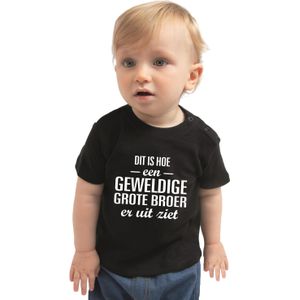 Geweldige grote broer cadeau t-shirt zwart voor peuters / jongens - shirt voor broers