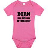 Born in Utrecht tekst baby rompertje roze meisjes - Kraamcadeau - Utrecht geboren cadeau