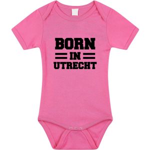 Born in Utrecht tekst baby rompertje roze meisjes - Kraamcadeau - Utrecht geboren cadeau