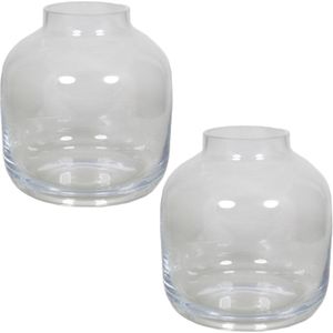 Set van 2x Stuks Glazen Vaas/Vazen Mensa 6,5 Liter met Smalle Hals 19 X 21 cm