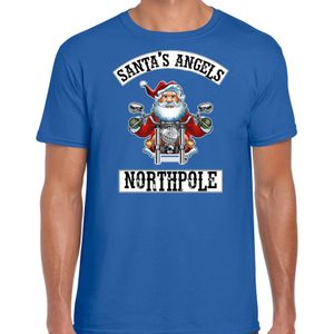 Fout Kerstshirt / Kerst t-shirt Santas angels Northpole blauw voor heren - Kerstkleding / Christmas outfit