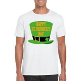 Happy St. Patricksday t-shirt wit heren - St Patrick's day kleding