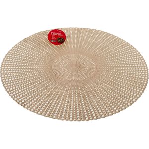 Ronde diner tafel placemats goud-kleur met diameter 40 cm - Kunststof - Voor o.a. Kerstmis/bruiloft/dagelijks
