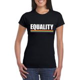 Gay Pride t-shirt zwart Equality dames - LGBT/ Lesbische shirts