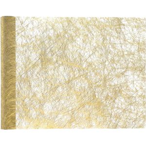 Santex Kerstdiner Tafelloper Op Rol - Metallic Goud Glans - 30 X 500 cm - Polyester