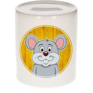 Vrolijke muis dieren spaarpot 9 cm - keramiek - spaarpotten voor kinderen