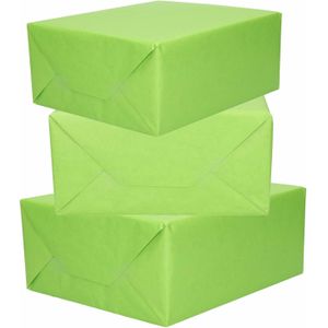 3x Rollen kraft inpakpapier groen  200 x 70 cm - cadeaupapier / kadopapier / boeken kaften