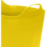 Excellent Houseware Flexibele emmer - 2x - geel - 25 liter - kunststof - vierkant - 35 x 38 cm