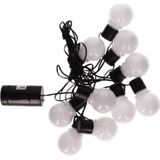 2x Witte feestverlichting 10 lampen  - buiten/binnen feestlampjes - snoer 7.25 meter - 2 sets