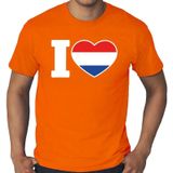 Oranje I love Holland grote maten shirt heren - Oranje Koningsdag/ Holland supporter kleding