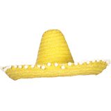 Fiestas Guirca Mexicaanse Sombrero hoed voor heren - carnaval/verkleed accessoires - geel - dia 50 cm