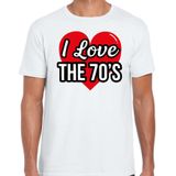 I love 70s verkleed t-shirt wit voor heren - discoverkleed / party shirt - Cadeau voor een jaren 70/ seventies liefhebber