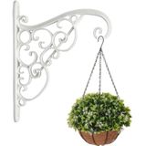 3x Kunststof Splofy hangende bloempotten/plantenpotten wit 3 liter met sierlijke ophanghaak - 27 cm - Hangpotten