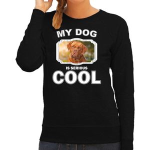 Franse mastiff honden trui / sweater my dog is serious cool zwart - dames - Franse mastiff liefhebber cadeau sweaters