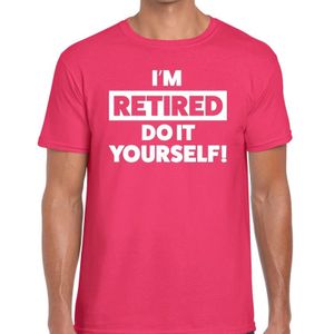 Pensioen I am retired do it yourself! roze t-shirt voor heren - roze pensioen shirt