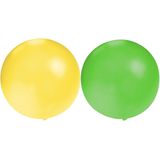 Bellatio Decorations 10x groot formaat ballonnen groen en geel met diameter 60 cm