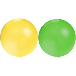 Bellatio Decorations 10x groot formaat ballonnen groen en geel met diameter 60 cm