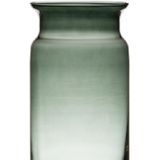 Grijze/transparante stijlvolle melkbus vaas/vazen van glas 29 cm - Bloemen/boeketten vaas voor binnen gebruik