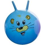 Skippybal met dieren gezicht blauw 46 cm