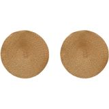 2x stuks ronde placemats goud 38 cm van kunststof - Tafeldecoratie/kerstversiering - onderleggers